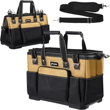 17 in Large Tool Bag for Men Heavy Duty, Drill Bag Tool Bag Organizer, Wide Mout