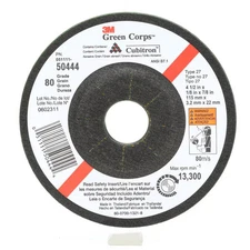 3M Green Corps Flexible Grinding Wheel, T27, 4-1/2 in x 1/8 in x 7/8 in, 36