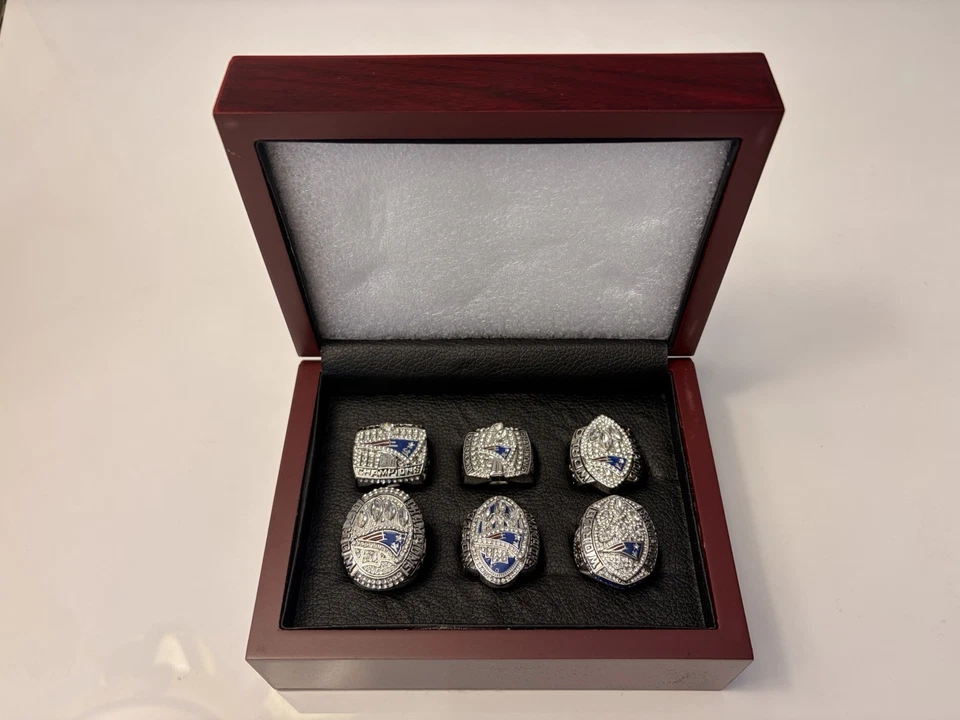 Juego de 6 anillos del New England Patriots Championship Tom Brady aleación de zinc talla:10 (R46) Foto 2 de 4