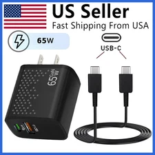 65W Super Fast PD Power Adapter Duo Wall Charger+Cable For Samsung Android Phone