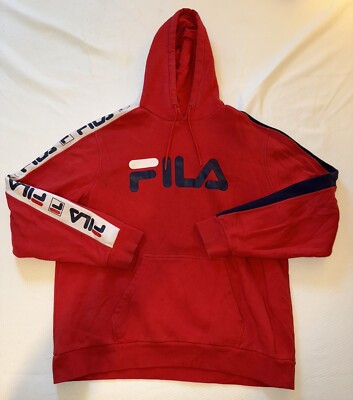 Urban Outfitters Red Fila Hoodie Mens Size XL