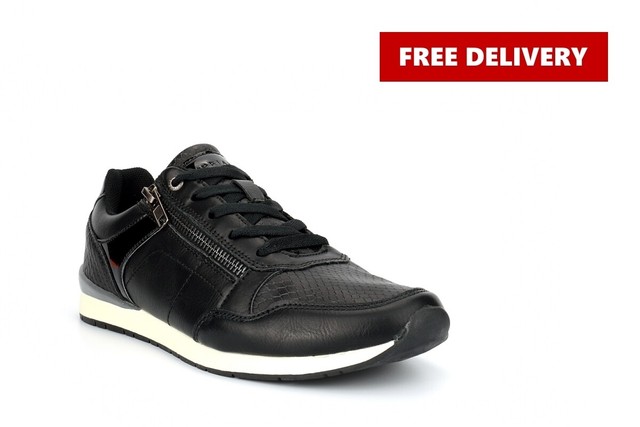 black shiny trainers womens
