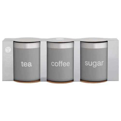 NUEVO Juego de tres botes de almacenamiento de cocina tarro ollas para té café azúcar - Imagen 8 de 12
