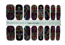 Stained Glass Crosses Nail Polish Strips Nail Sticker Decal