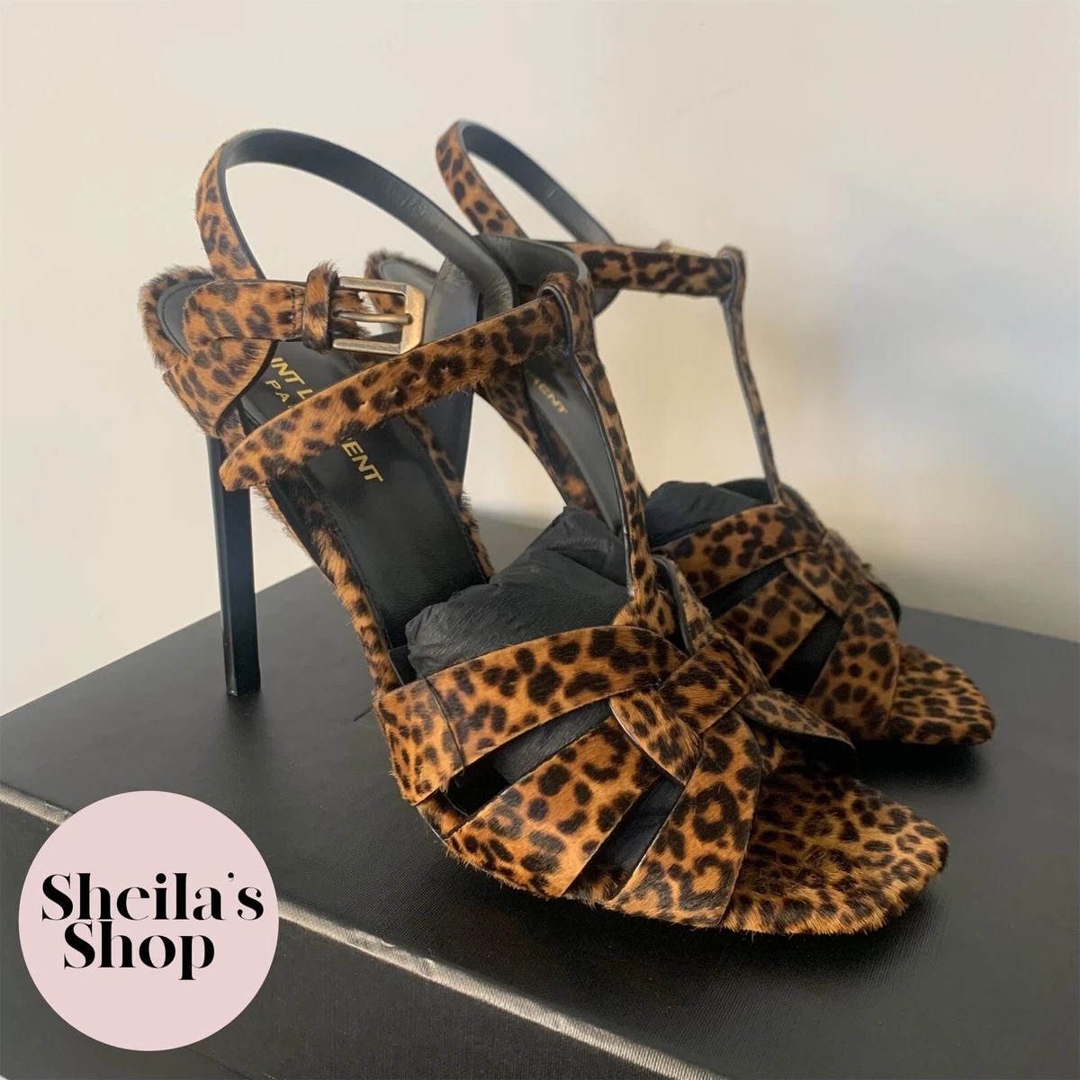 saint laurent leopard sandals