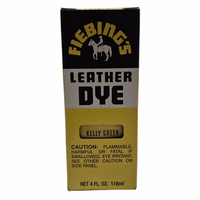 Fiebing's Professional Leather Dye, Kelly Green, 4 fl oz Bottle with Applicator