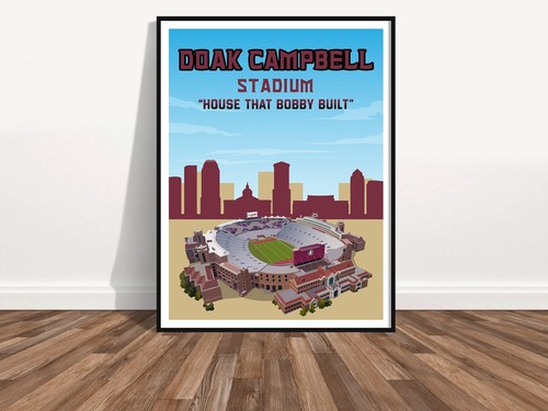 DOAK CAMPBELL STADIUM FLORIDA STATE SEMINOLES FAN MANCAVE POSTER PRINT GIFT - Picture 3 of 12
