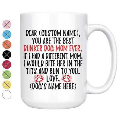 Personalized Dunker Dog Mom Coffee Mug, Norwegian Hound Owner Women Gift