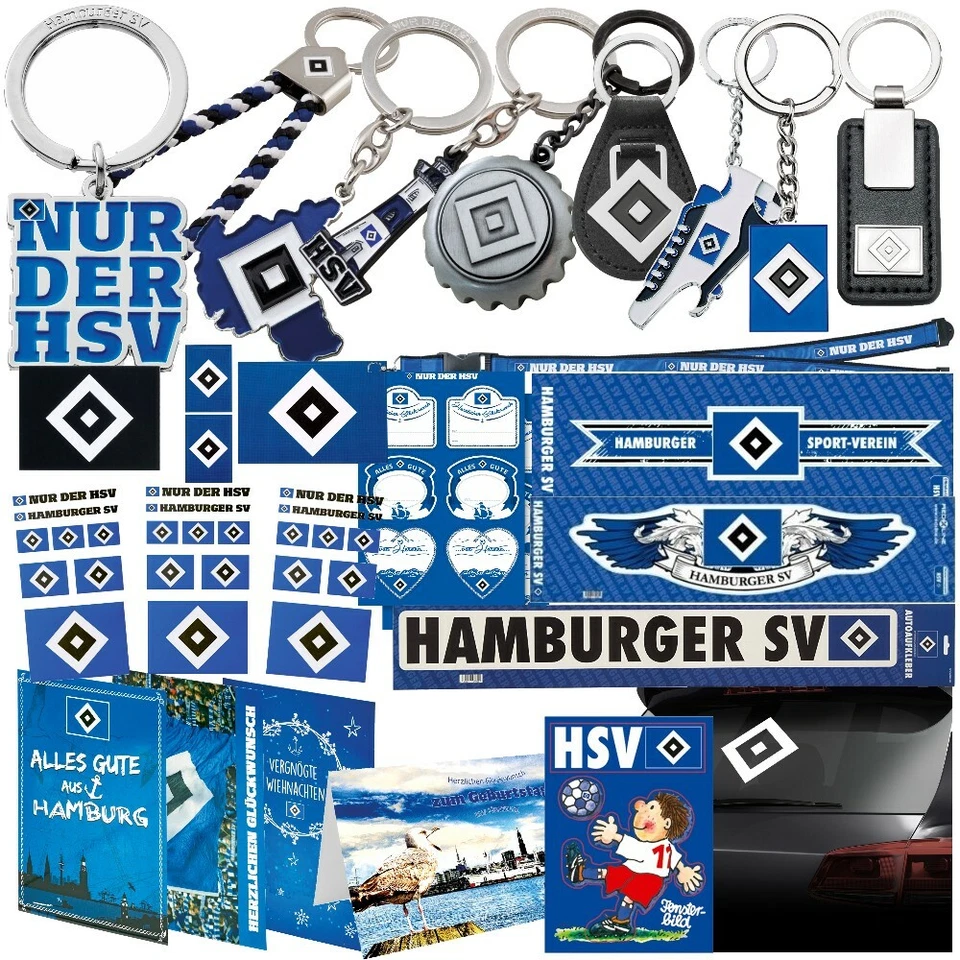 Hamburger SV HSV Grußkarten Karten Aufkleber Anhänger Schlüsselbänder