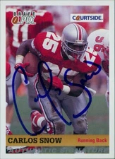 Carlos Snow Ohio State Buckeyes 1992 Courtside Draft Pix Signed Card #69