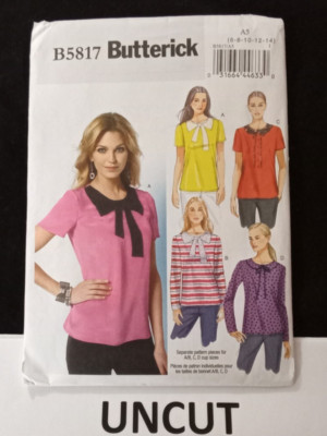 BUTTERICK UNCUT Pattern B5817 Misses Size 6-14 Lightweight Pullover Top Tunic FF