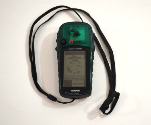 Garmin eTrex Venture Handheld Portable GPS Navigator Transparent Green WORKS - Afbeelding 1 van 11