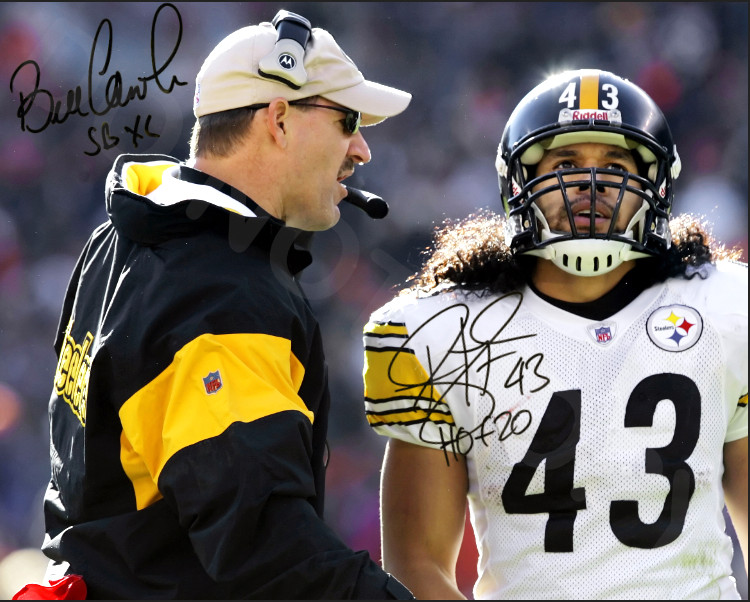 Bill Cowher / Troy Polamalu Autographed 8x10 Signed Reprint Photo Steelers