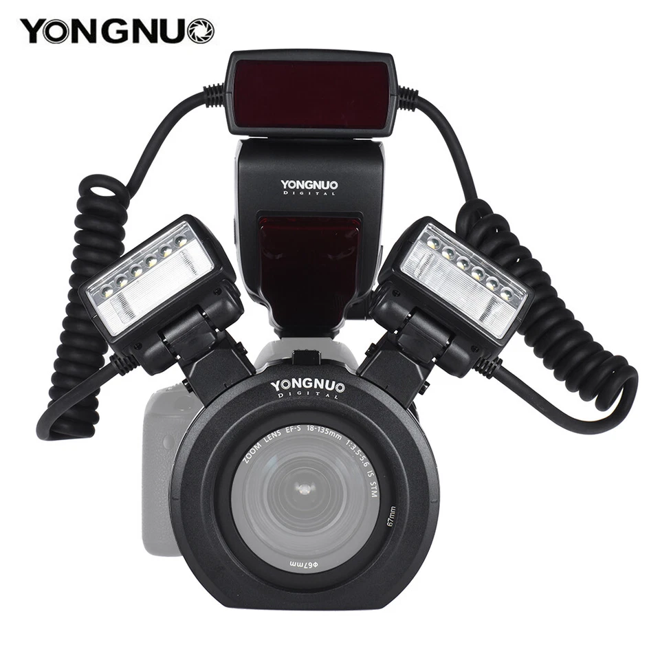 YONGNUO YN24EX E-TTL Macro Anillo Flash Speedlite Luz 2 Piezas Cabezal de Flash para Canon Foto 4 de 4