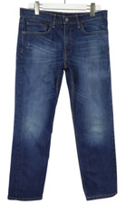 LEVI's 511 Jeans Men's W34 L28 Blue Zip Fly Logo Whiskers Faded Straight Leg