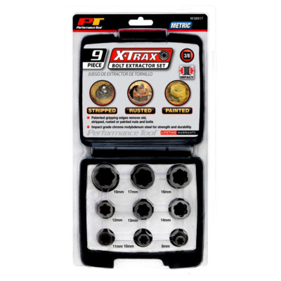 Performance Tool  W38917 -  3/8'' Drive Metric Bolt Extractor Set - 9 pieces