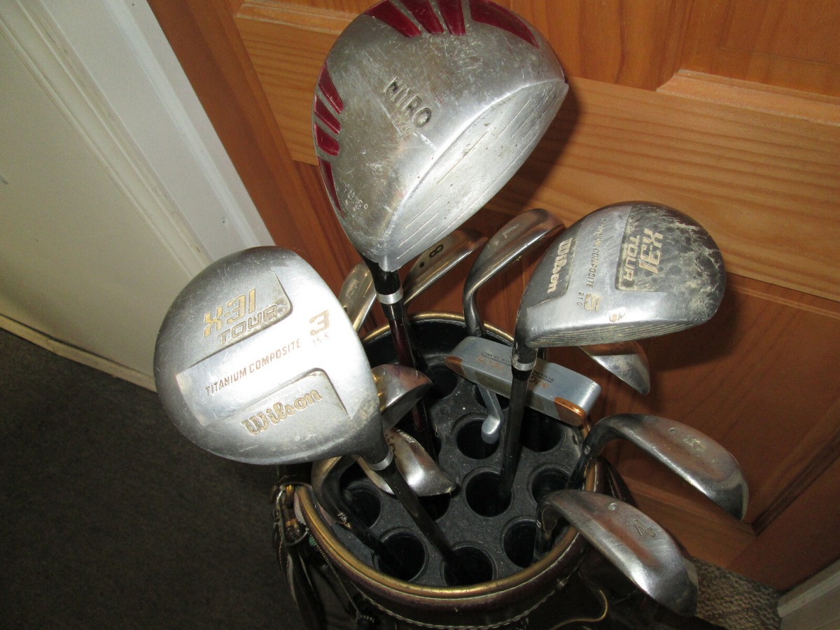 Men's Set of Vintage Super Lynx & Wilson Golf Clubs, Bag and