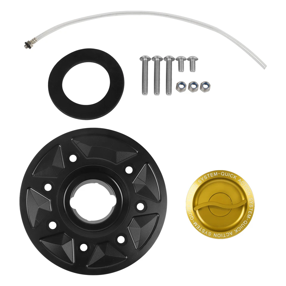 CNC Keyless Fuel Gas Tank Cover Cap For Kawasaki Ninja ZX6R/636 2019-2021 Z650 Foto 3 de 4