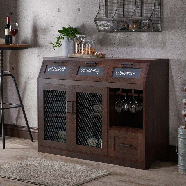 The Gray Barn Red River Industrial Multi Storage Buffet Walnut