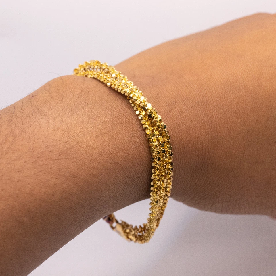 Veronese Collection 18k 镀金 7 英寸三股手链 — 第 3/3 张图片