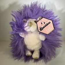 FAO Schwarz 6" Sparklers Toy Plush Hedgehog - White Purple Gold NEW