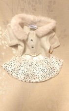 BUILD A BEAR Workshop White and Silver Sweater  White Tulle Sequin Skirt