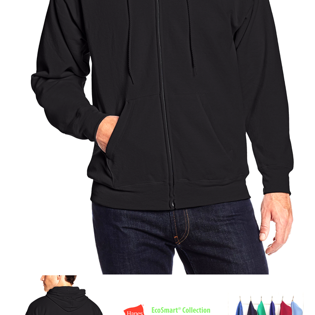 mens full zip eco smart fleece hoodie