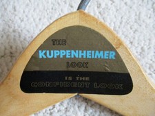 VINTAGE "WISHBONE" BATTS ADVERTISING WOOD SUIT COAT HANGER KUPPENHEIMER LABEL