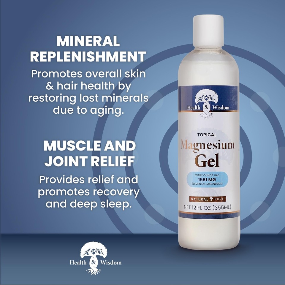 Health and Wisdom Topical Magnesium Gel with Seaweed Extract