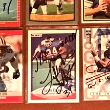 LEWIS TILLMAN New York Giants - Wisconsin  1990 Fleer SIGNED / AUTOGRAPH Card