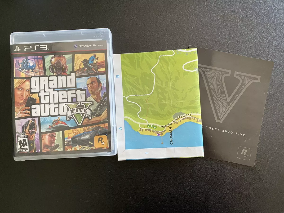 Grand Theft Auto V - GTA 5 - With Map & Manual - Playstation 3