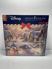 Disney Thomas Kinkade Puzzle 26.6  x 19  Minnie  Mickey Sweetheart Holiday New