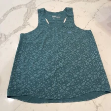 Janji Activewear Tank Top Womens Large Green Leopard Print Athleisure Running