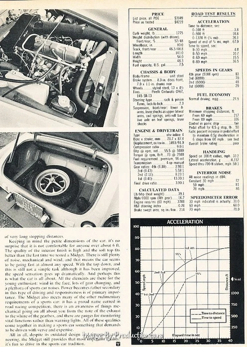 1976 MG Midget Mark V Road Test Original Car Review Print Article J638 Foto 2 de 2