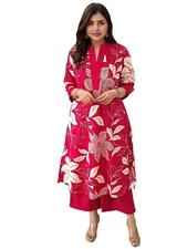 GoSriKi Women's Rayon Viscose Straight Printed Kurta with Palazzo