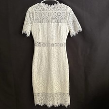 Lulus Remarkable white lace dress Small Lacey Sexy Bodycon Party Cocktail