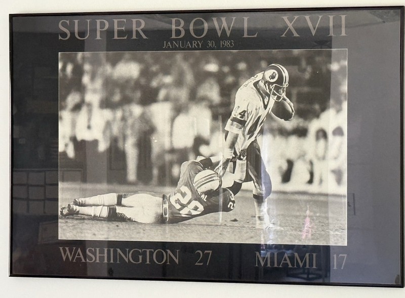 Super Bowl XVII Framed Poster Jan 30 1983 Washington 27 Miami 17