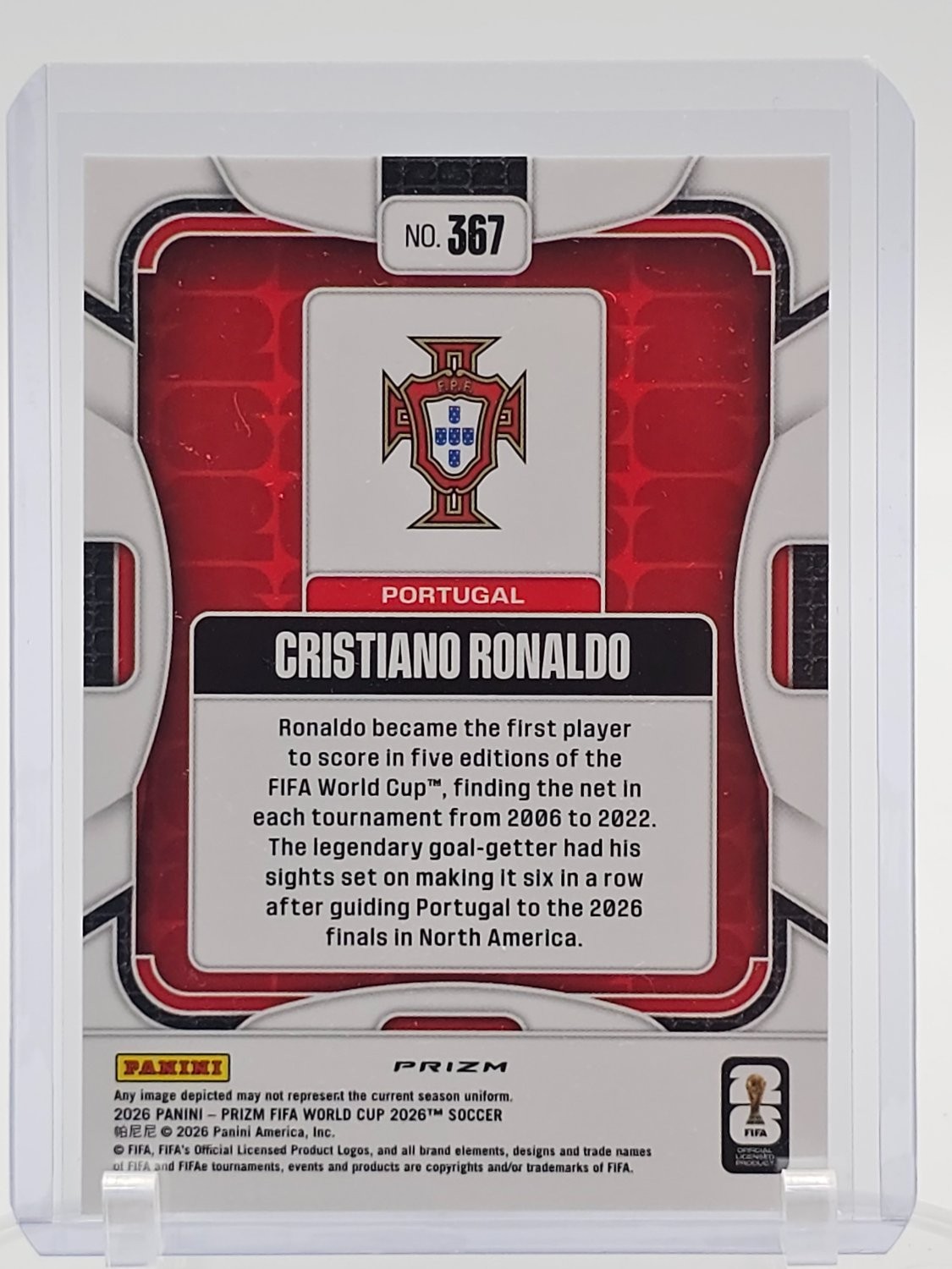 CRISTIANO RONALDO 2026 PANINI PRIZM FIFA WC SOCCER DISCO #367 PORTUGAL Q4597 view 2
