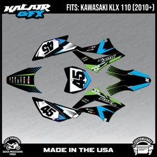 Graphics Kit for Kawasaki KLX110 KLX110R/RL (2010-2024) Division Series - Green
