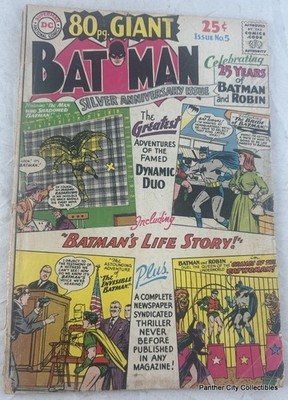 Original 1964 Comic Giant #5 Batman Life Story Silver Anniversary Issue