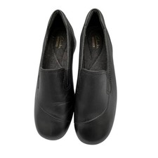 Clark  s Collection Women  s Black Classic Loafers 7M, Slip-On Comfort Office Work