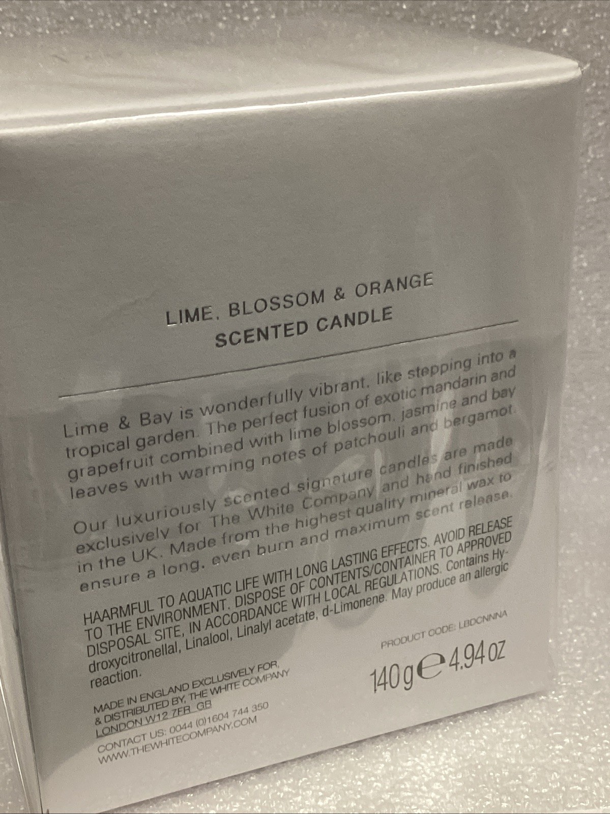 Candela White Company Lime & Bay 140g nuova imballata e sigillata foto 4