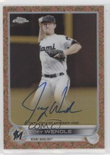 2022 Topps Gilded Collection Etch Rose Gold Refractor 5/25 Joey Wendle Auto 0c2