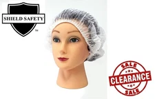 21" Polypropylene White Hair Mob Cap Latex Free, (1000 Pieces)
