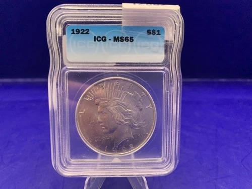 1922 Peace Silver Dollar MS 65 ICG Free Shipping!