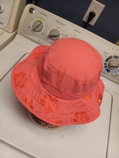 Sun Protection Zone - Childs Pink With Flowers Safari Bucket Hat 50-54 Cm