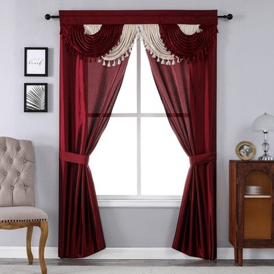 Amore Curtains 5-Piece Window Curtain Set - 54-Inch W x 84-Inch L Panels with...