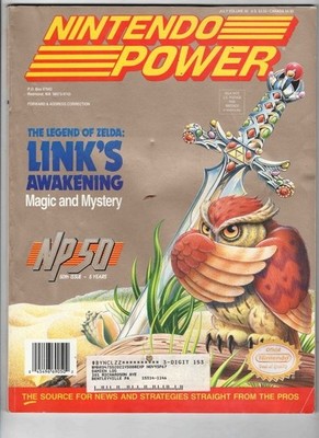Nintendo Power #50 w/ poster + card sheet Zelda Link's Awakening