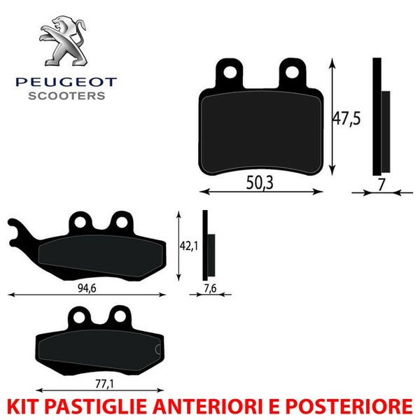 BremsbelÄGe Vorne UND Hinten Peugeot Geopolis 400 Urban AJP 2007 2012-image