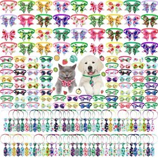 180 Pack Adjustable Dog Bow Tie Collars  Neckties for Pets - Grooming Accessori